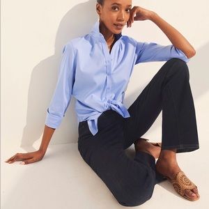 Chico’s Denim Slim Pull-On Boot-Cut Jeggings in Rainier Rinse Indigo